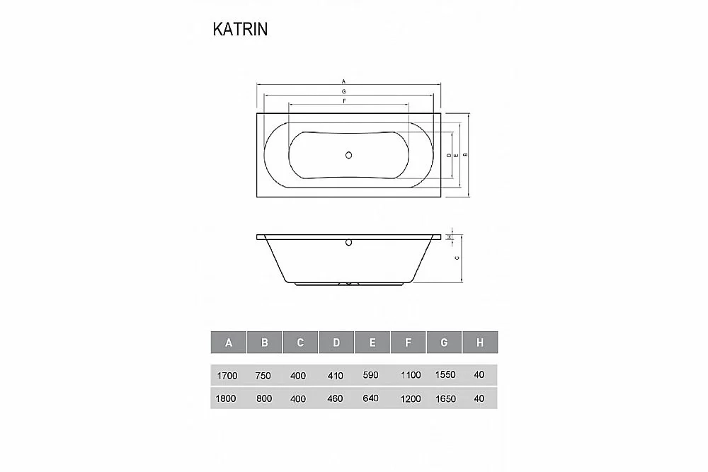 Ванна акриловая Relisan Katrin Гл000026033 180х80 белая