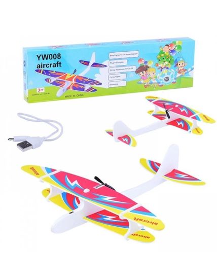 Метательный самолет планер с моторчиком 28см