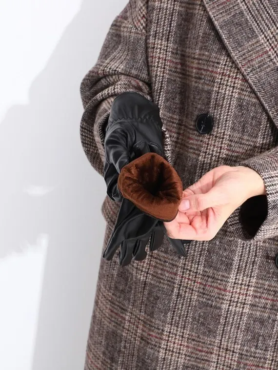 Перчатки женские, безразмерные, без утеплителя, цвет чёрный