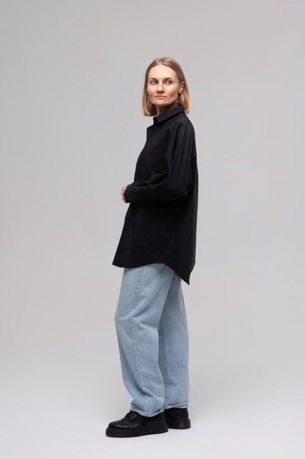 Рубашка oversize, Черный
