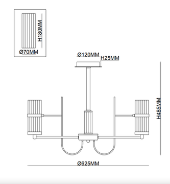 Люстра потолочная 8*Е14 2016/08/08C бронза Legion Stilfort