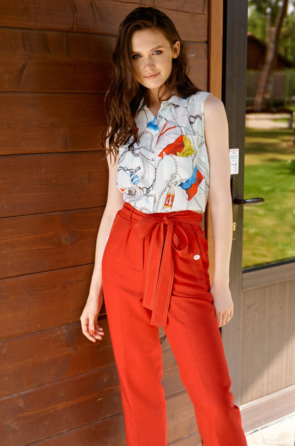 3729 Брюки женские (красный)