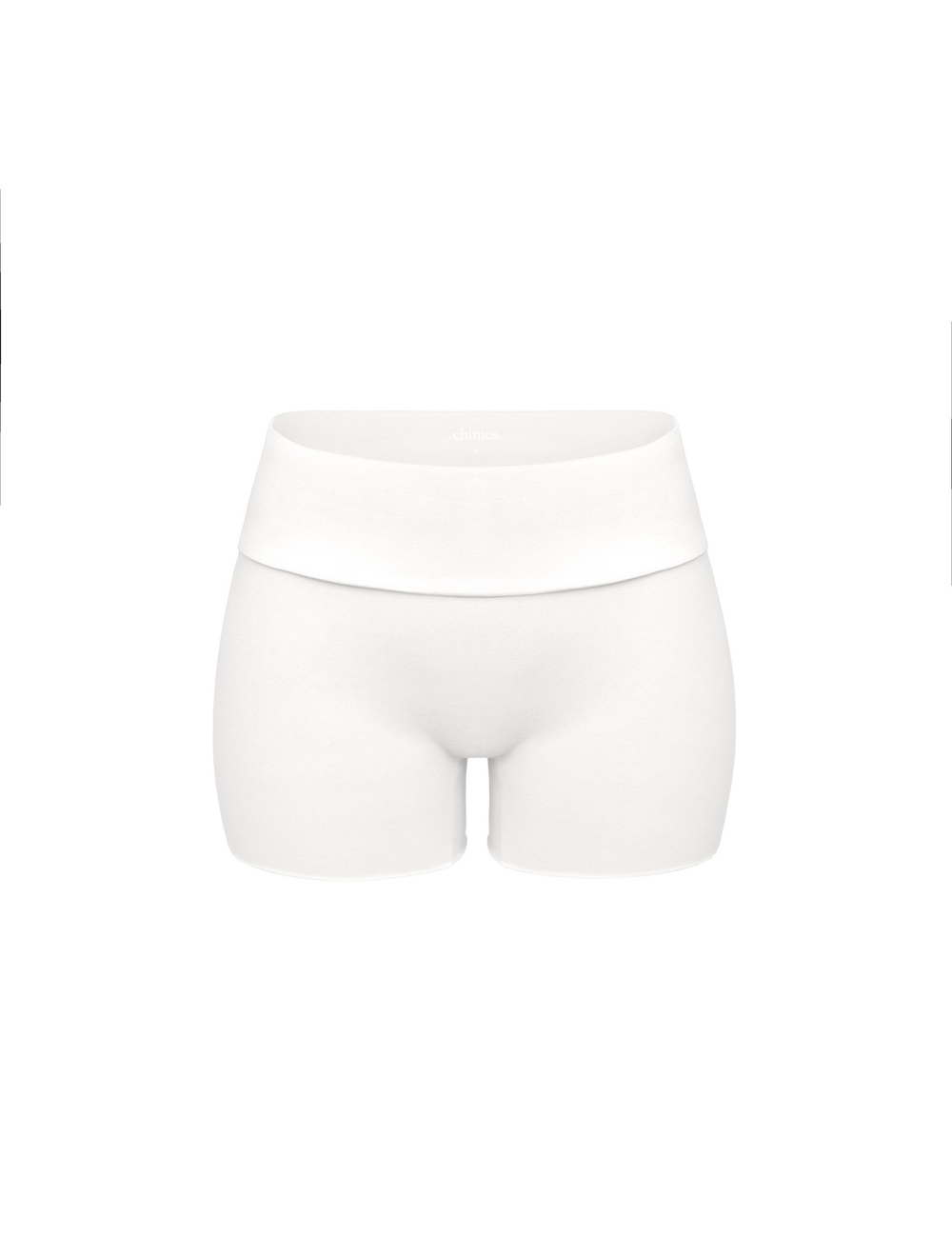 white fold over shorts