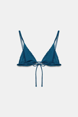 ZARA ТОП-БИКИНИ С УЗЛАМИ И РЕМЕШКАМИ, СИНИЙ