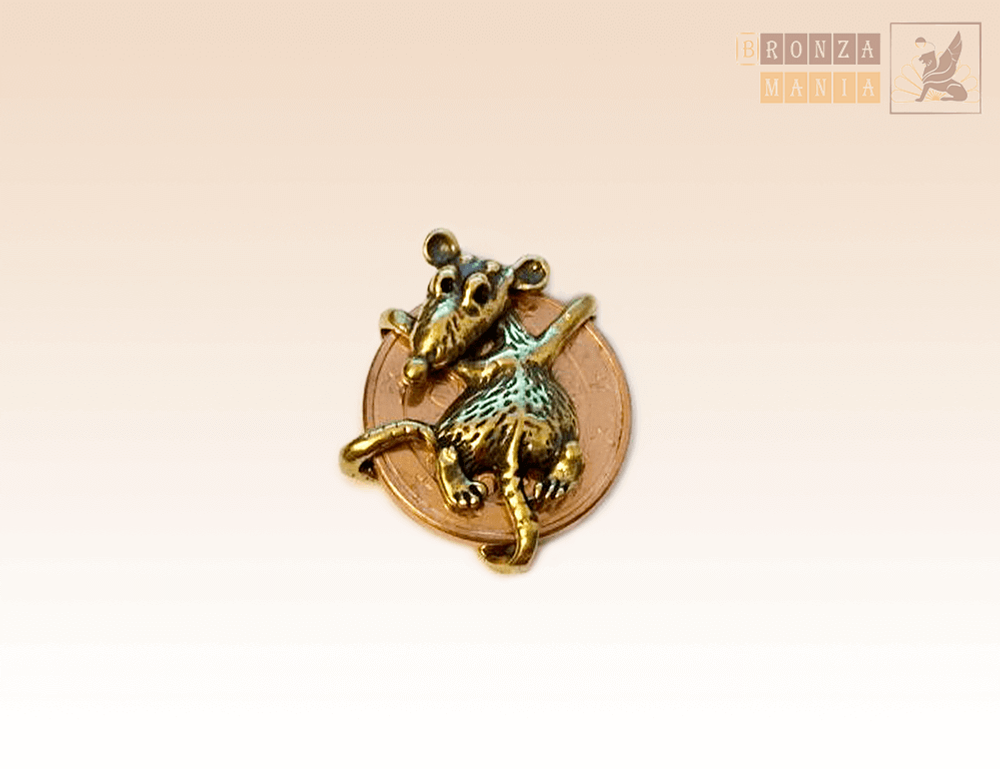 денежная Мышка - Обнимашка 1 евроцент настоящий