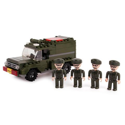 Конструктор блочный Аусини Армия 185дет., коробка 22409