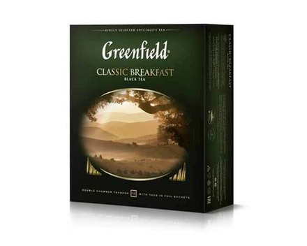 Чай черный в пакетиках Greenfield Classic Breakfast, 100 пак/уп (Гринфилд)
