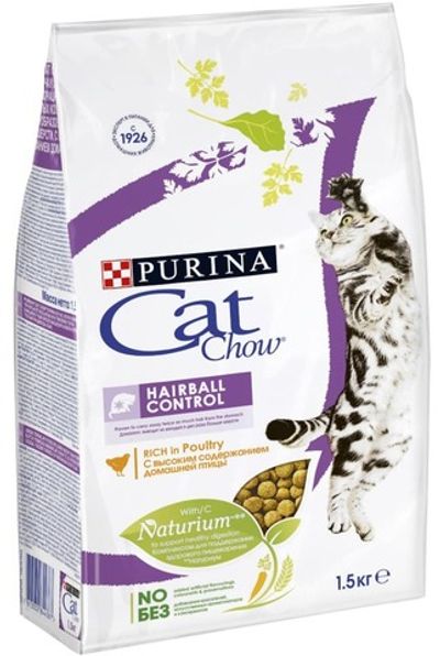 Сухой корм Cat Chow® для контроля образования комков шерсти с высоким содержанием домашней птицы, Пакет 1,5 кг