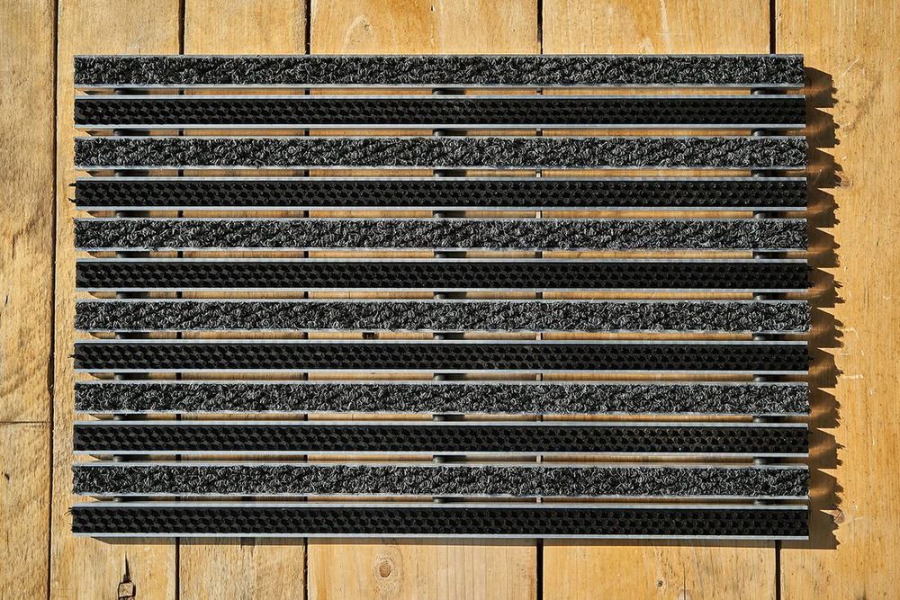 Придверная решетка Gidrolica Step – текстиль + щетка, 390×590 мм