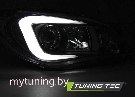 Передние фары tube light black для Subaru Impreza II GD 06-07