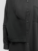 Рубашка SSJZ 2221 однотонная удлиненная с карманом и вставкой впереди