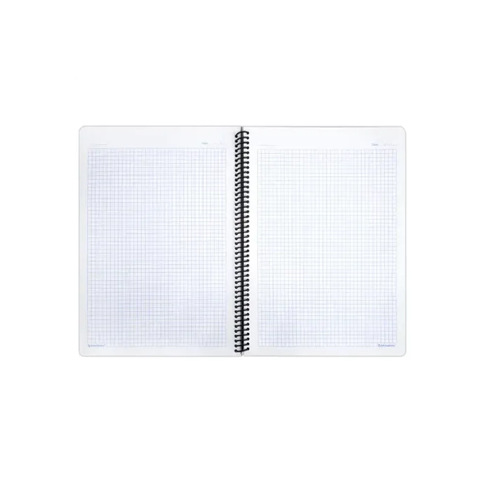 Тетрадь А-4 80л. клетка на спирали, обложка пластик синий, BRAUBERG Metropolis