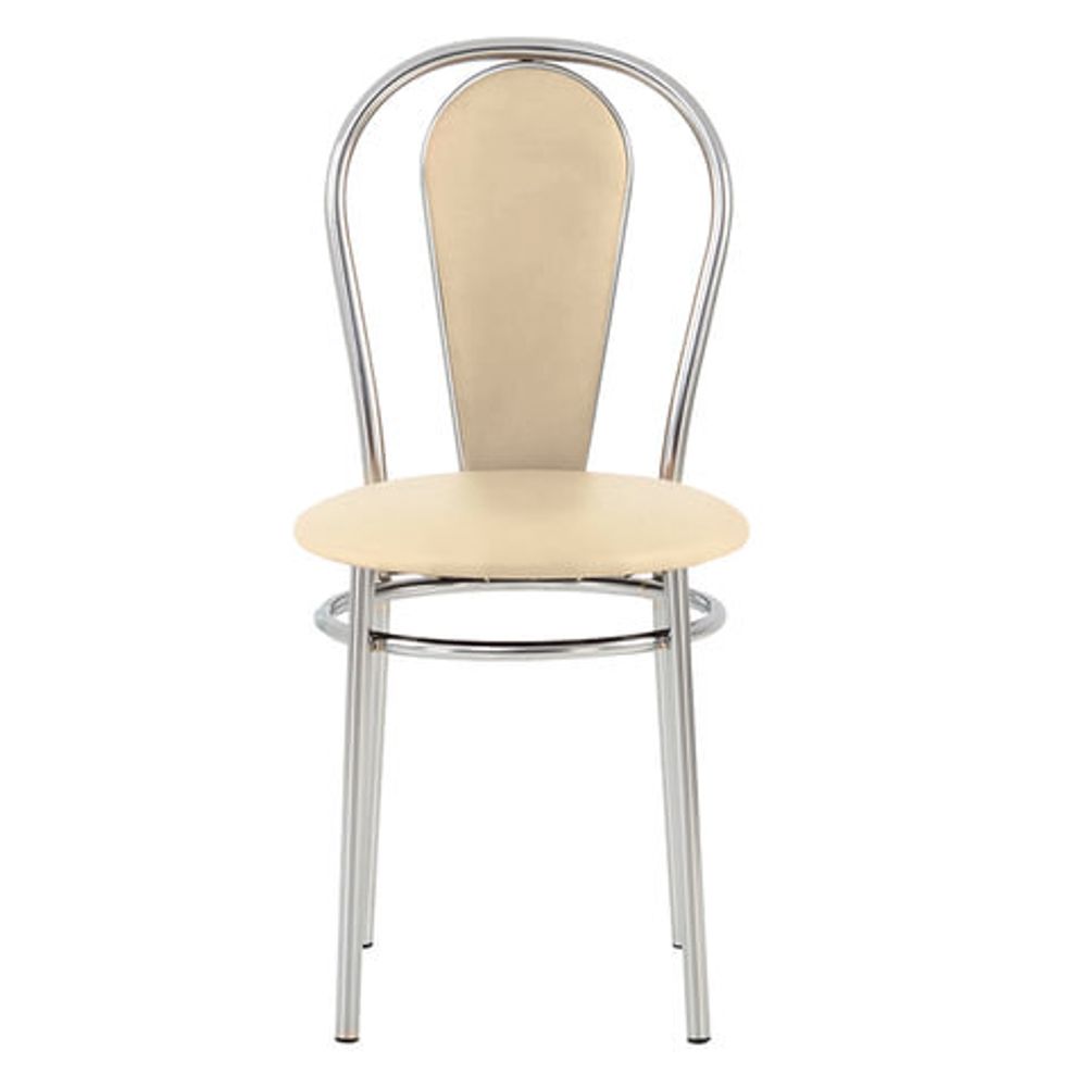 Стулья для столовых, кафе, дома "Florino", комплект 2 шт., хромированный каркас, кожзам бежевый
