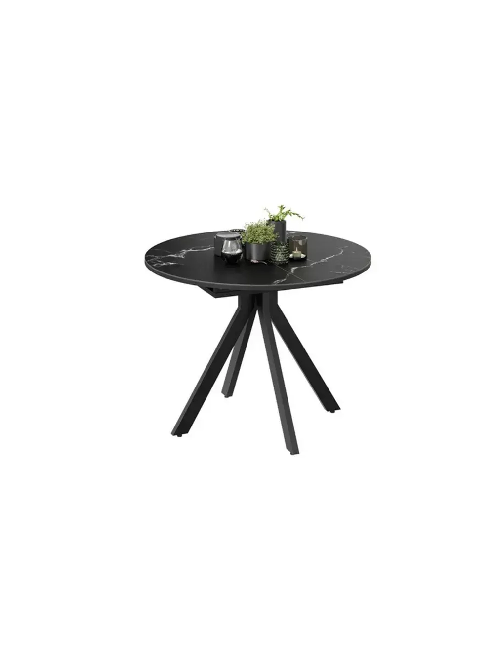 Стол кухонный Стекло матовое черный мрамор 100(132)х75х75 см