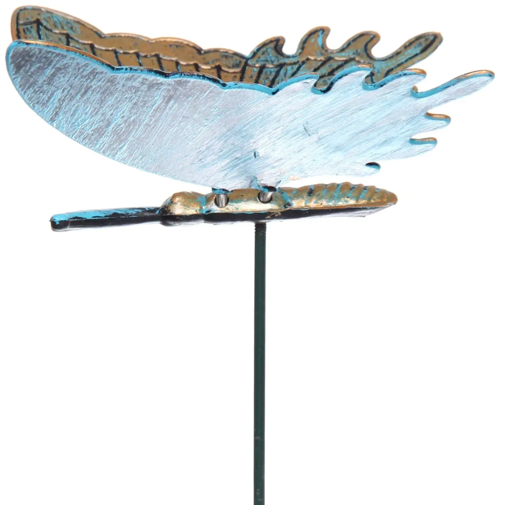 Фигура на спице «Волшебная бабочка» 60 см, Золото с голубым переливом