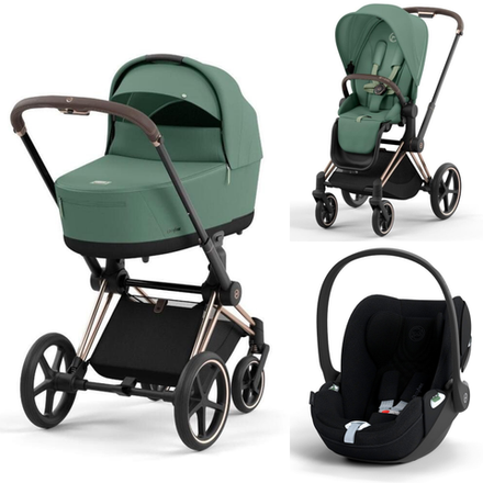 Коляска Cybex Priam IV 3 в 1 цвет Leaf Green на шасси Rosegold