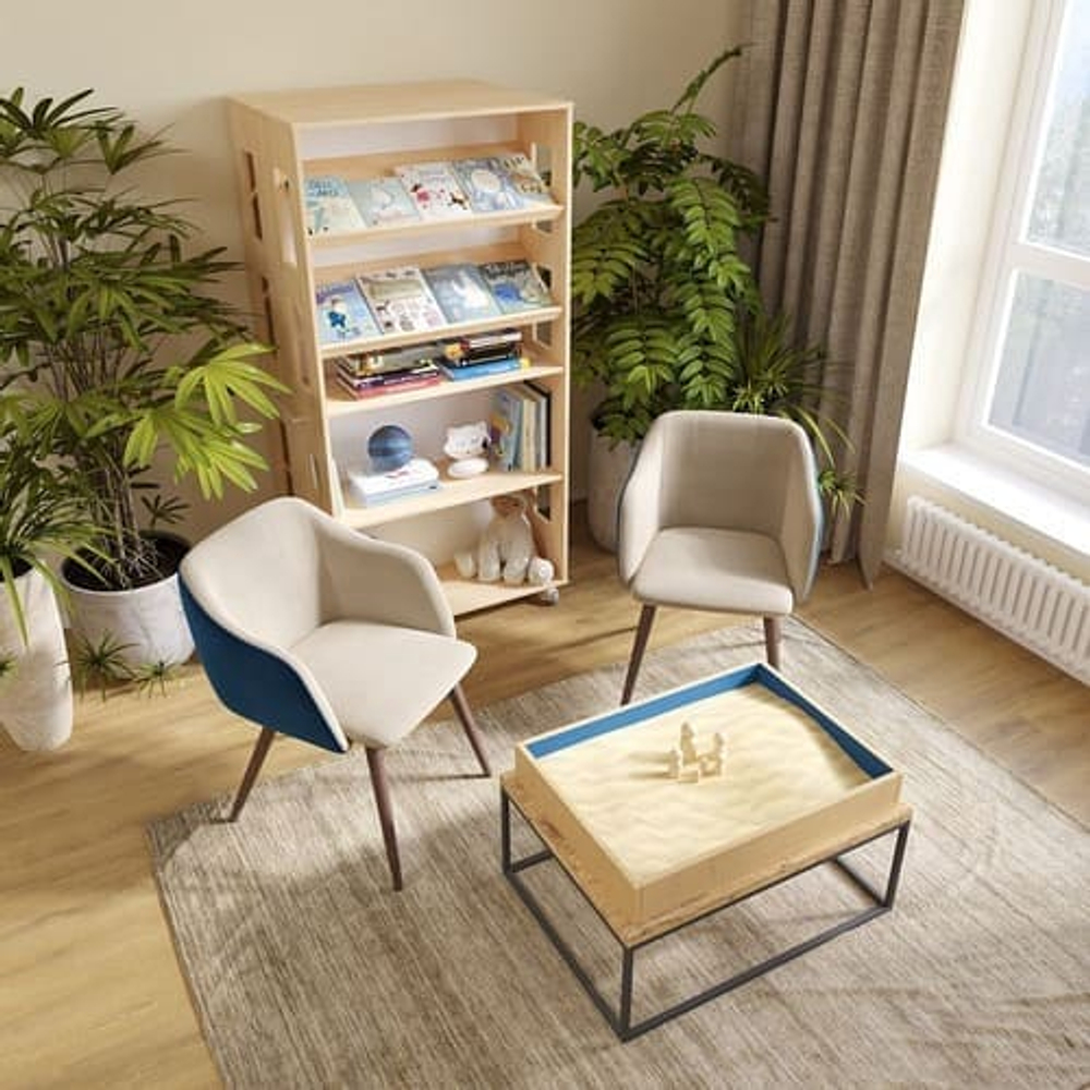 Книги и… Готовый кабинет психолога «Важная встреча» 🌿 Потому что разговор начинается не со слов — а с того, где можно сесть, вздохнуть и открыть книгу вместе