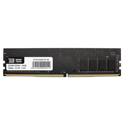 Память BaseTech DDR4 DIMM 8Гб, 2666МГц, CL19, Bulk, 1.2В (BTD42666C19-8GN)