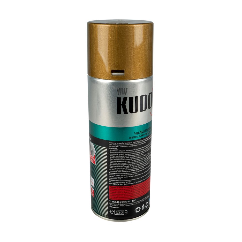КРАСКА АЭРОЗОЛЬ МЕТАЛЛИК БРОНЗА 520 МЛ (12) "KUDO" KU-1029