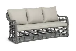 "Ницца" диван из искусственного ротанга трехместный, цвет серый