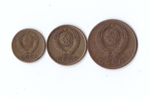 Набор монет (3 шт) 1967г. 1,2,3копейки XF