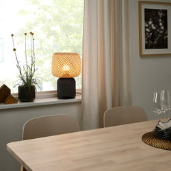 IKEA SYMFONISK  (ИКЕА СЙМФОНИСК)  -  Лампа с Wi-Fi динамиком, абажур из бамбука