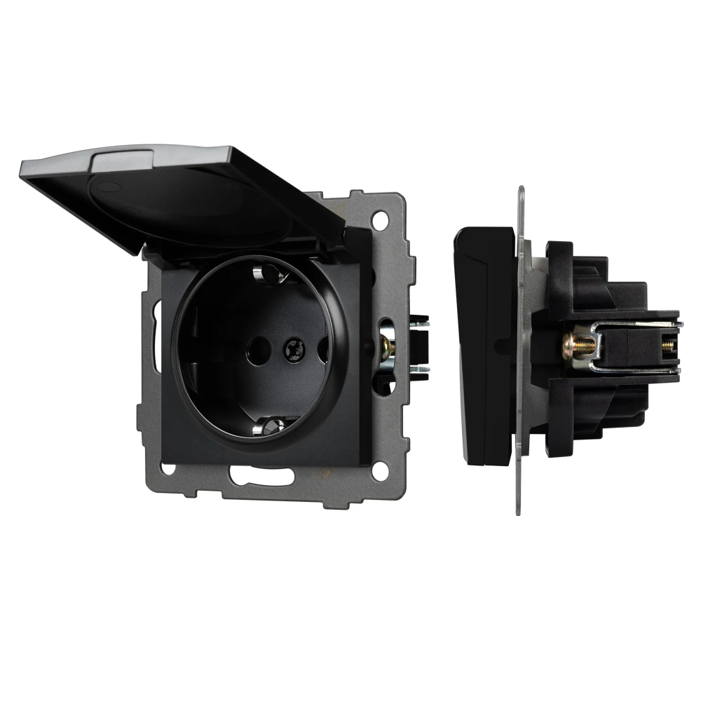 Механизм розетки влагозащищённый SCT-MCP-PL-BK-V (250V, 16A) (Arlight, -) 049835