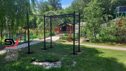 Монтаж уличной шведской стенки Sv Sport Рукоход (5 вертикальных столбов)