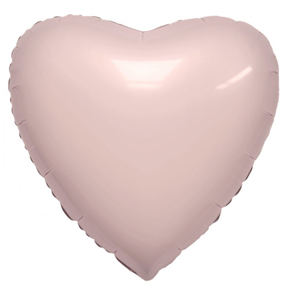 Шар-сердце 36"/91 см, фольга, роза пыльная (Agura) (БГ-150)