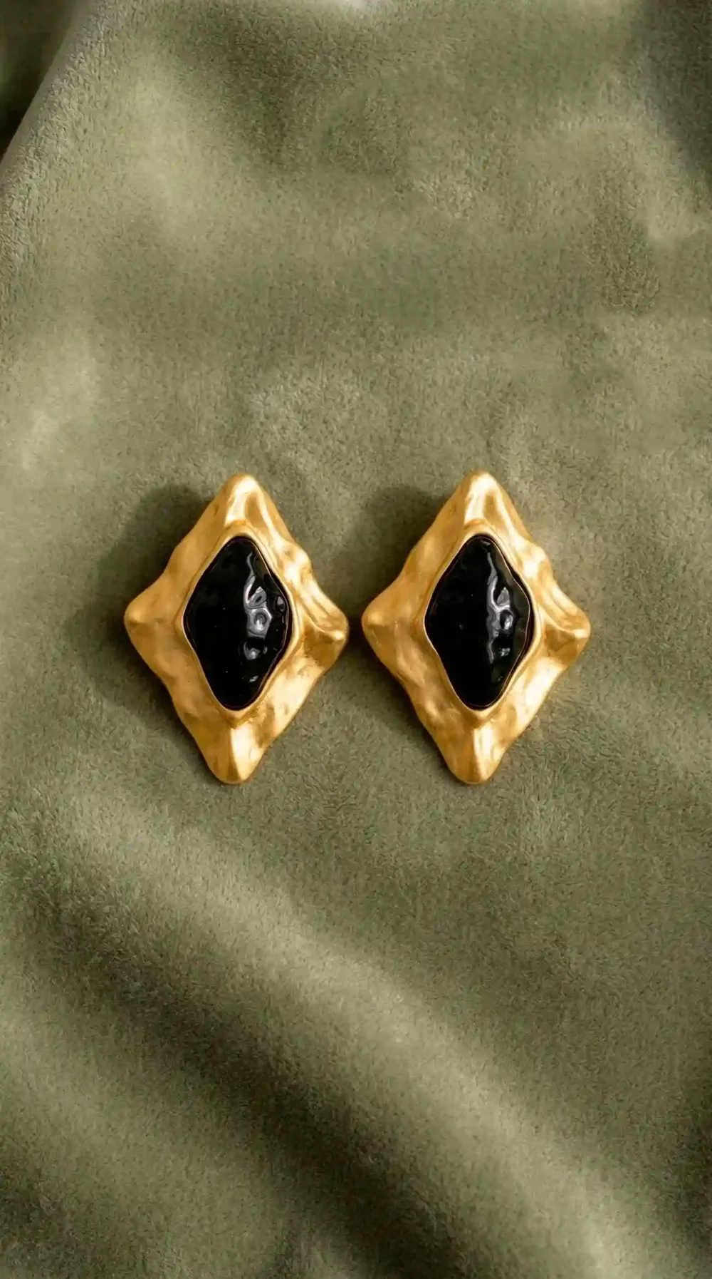 Серьги ромбовидные, Золотые