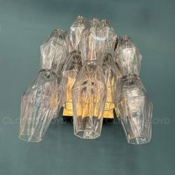 Бра Cloyd CALCUTTA W1 / выс. 37 см - латунь - прозрачн.стекло (арт.20485)