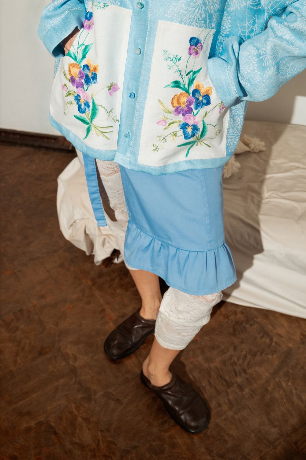 Рубашка Soeurs Спасибо Анастасия 3 голубая