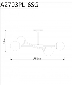 Люстра на штанге Arte Lamp A2703PL-6SG