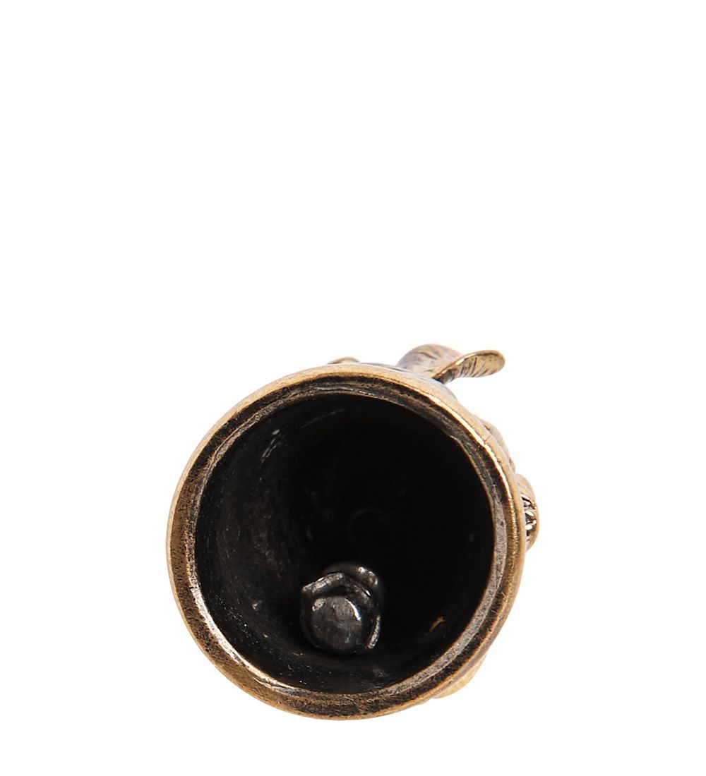 AM-1019 Колокольчик «Поросенок-поваренок» (латунь, янтарь)