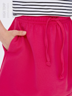 Мини юбка из футера с карманами