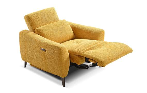 Кресло-реклайнер с электроприводом Jasper, желтое