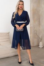 Платье шифоновое (синий) Р11-1207/7 Nikol