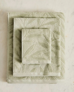 Zara Home - Жаккардовое банное полотенце в листьях, зеленый, 90х150 см