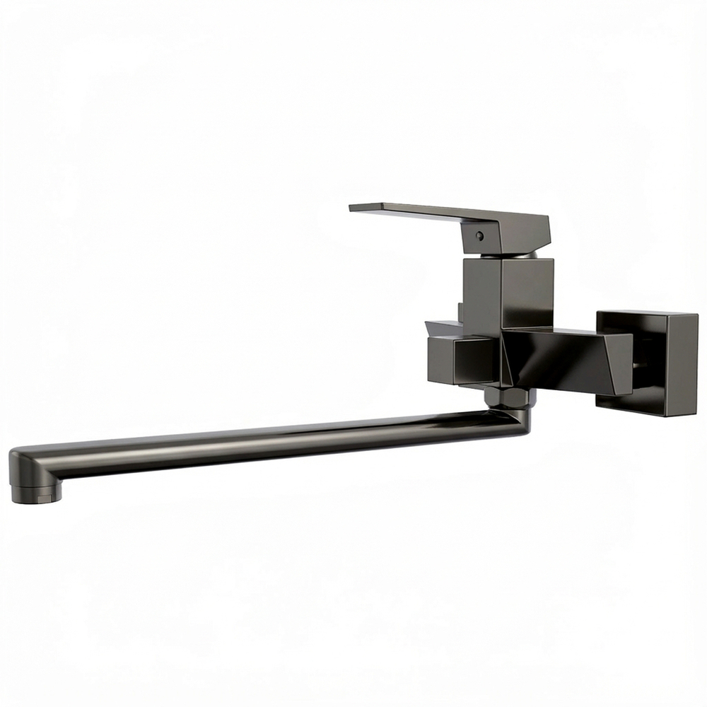 Смеситель для ванны и раковины 35k MIXLINE ML20-02GR "Quadro" ГРАФИТ