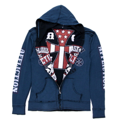 Толстовка Affliction Live Fast American Custom (Индеец) (Синий)