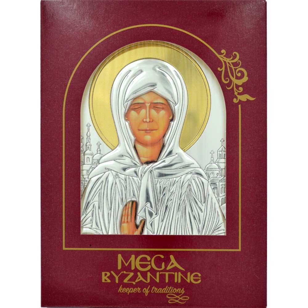 Святая Матрона Московская. Икона в серебряном окладе. 13,5 х 18,5 см