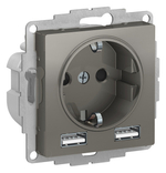 Розетка с заземлением с 2 USB  Systeme Electric ATN000930