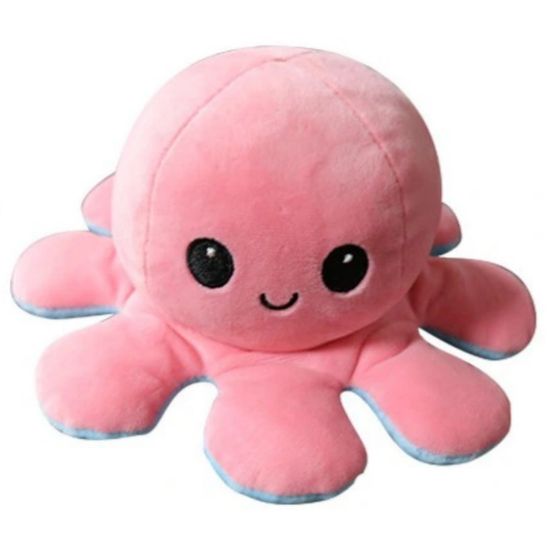 Мягкая игрушка-перевертыш "Осьминожек" розовый-голубой, 30см