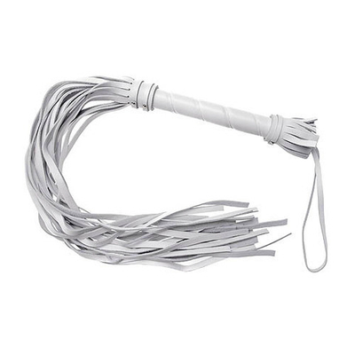 Белый флогер из натуральной кожи - 65 см. (Цвет: белый)