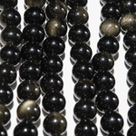 Золотой обсидиан (вулканическое стекло) натуральный, 10,5мм, шар