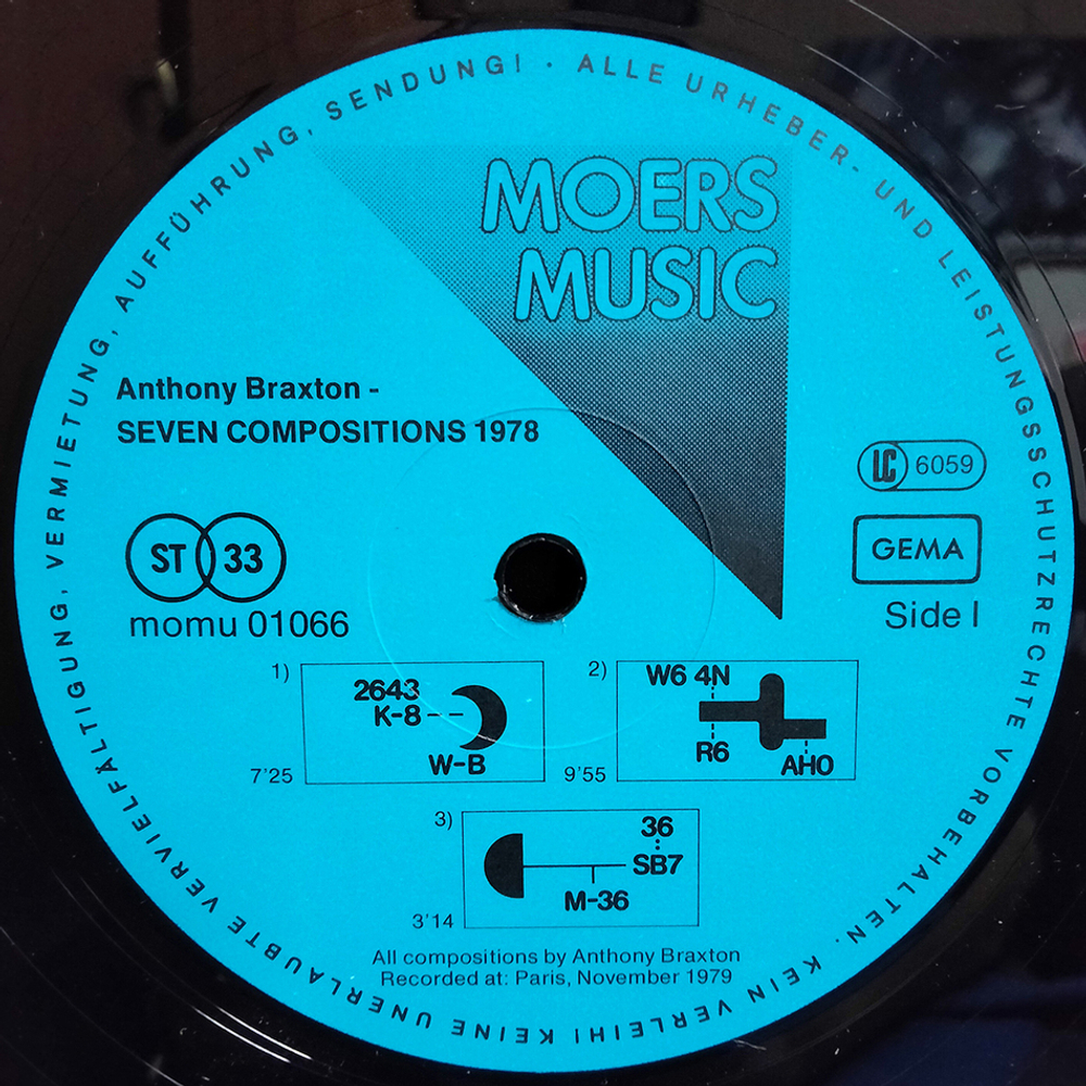 Anthony Braxton / Seven Compositions 1978 (LP)