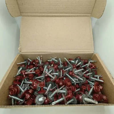 Саморезы кровельные по дереву 4.8х29 RAL 3005 (Винно-красный) 1кг