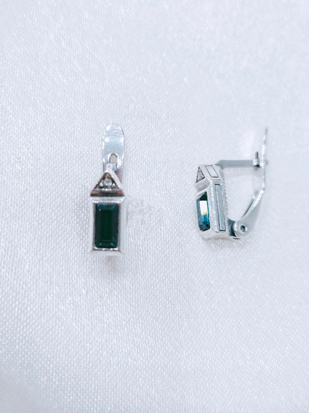 "Иран" серьги в серебряном покрытии из коллекции "Нимфа" от Jenavi с английским замком