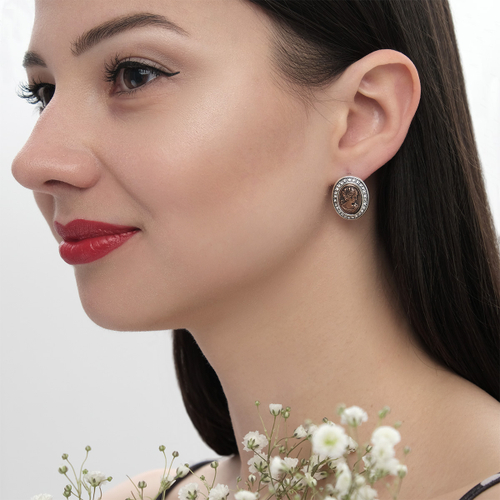 "Глафира" серьги из коллекции "Пальмира" от Jenavi  с английским замком