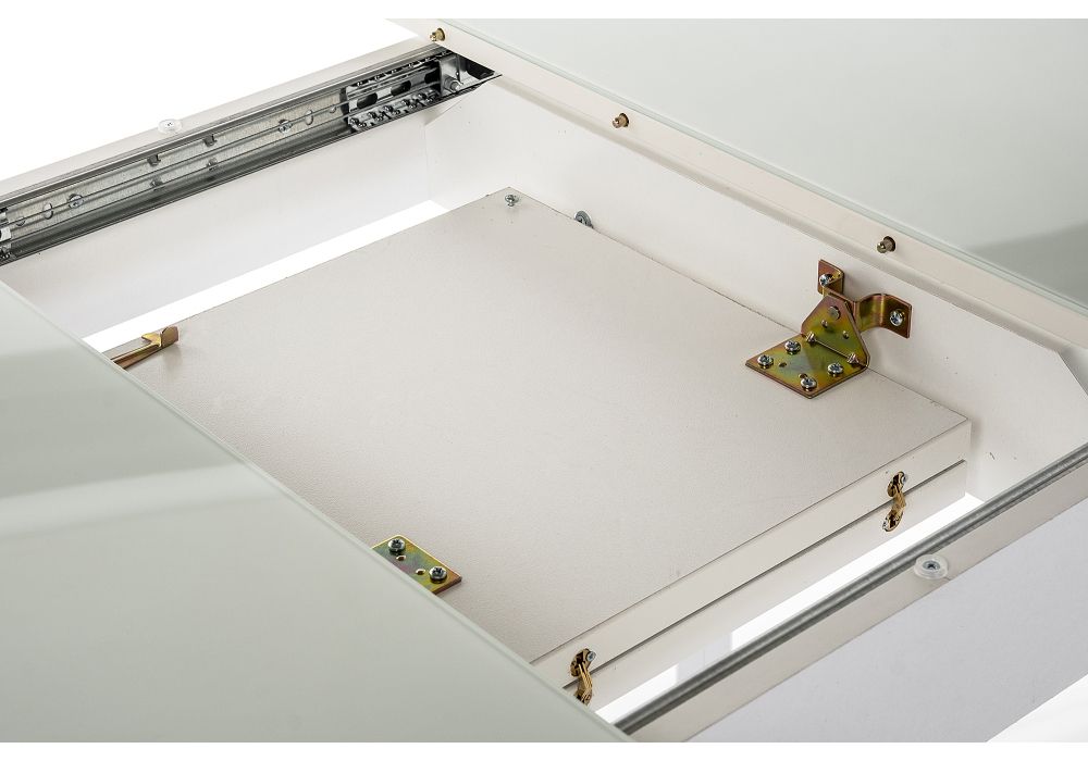 Стеклянный стол Бриллиант 110(140)х68х76 белый